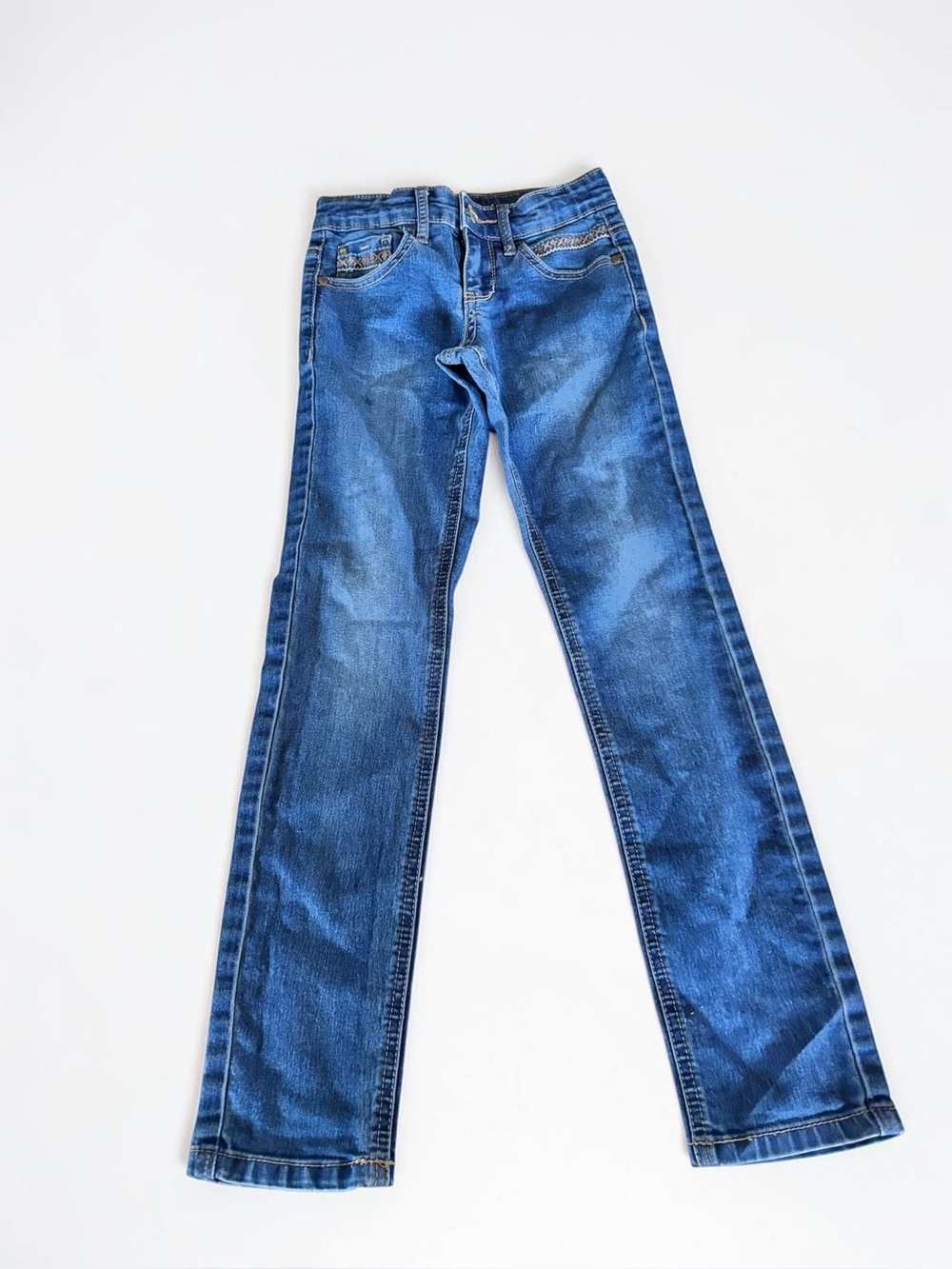 Parasuco Girl Skinny Jeans Embroidered Pockets Stretch Size 7